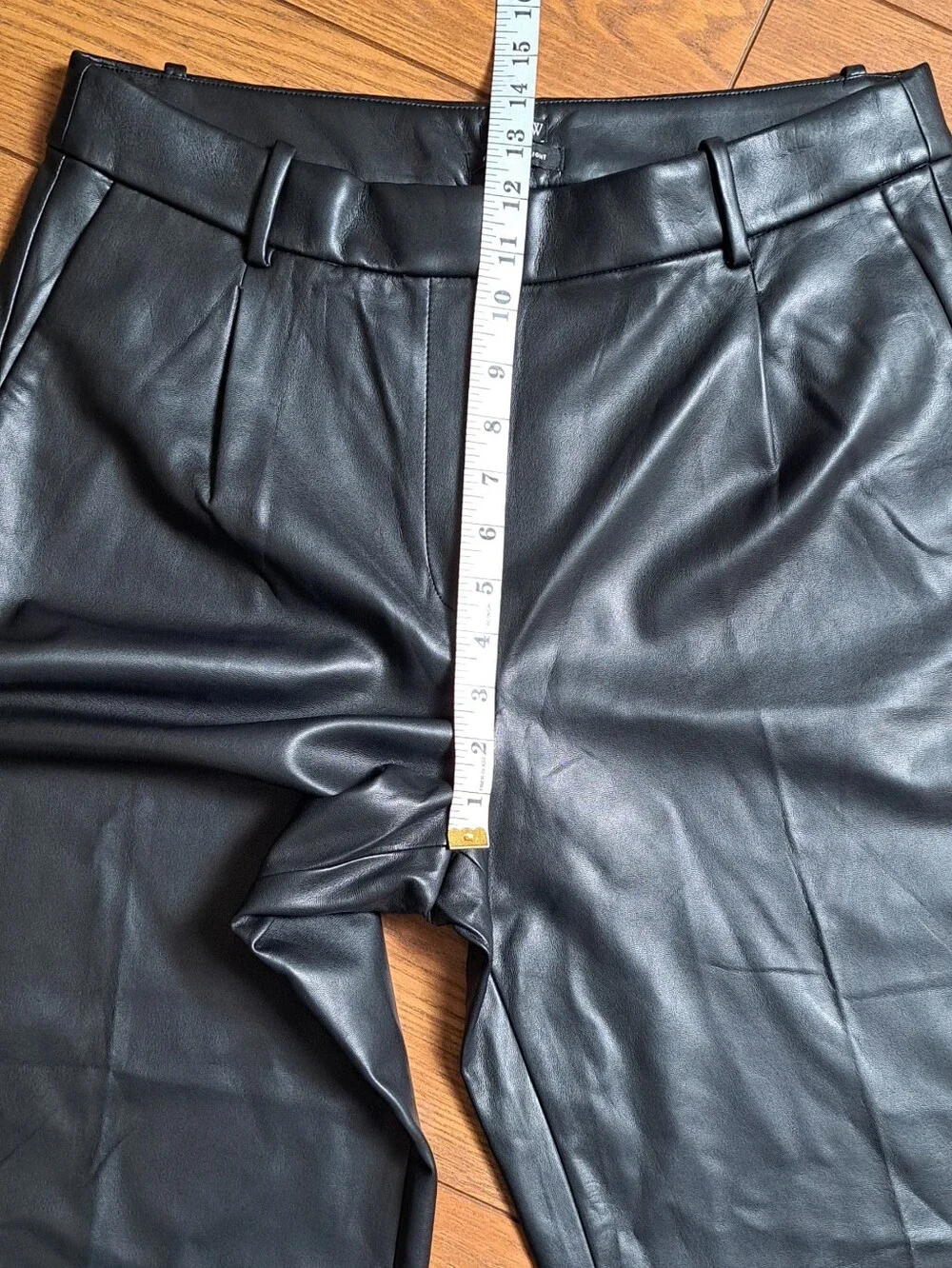 J.Crew Black Faux Leather Wide Leg Pants High Rise NWOT 12